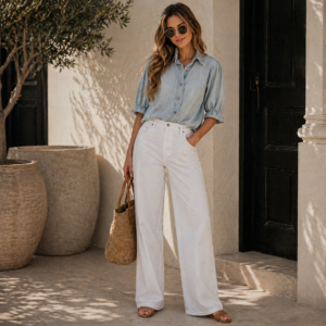 Bluebell Puff Sleeve Summer Chambray Shirt | Pre-Order