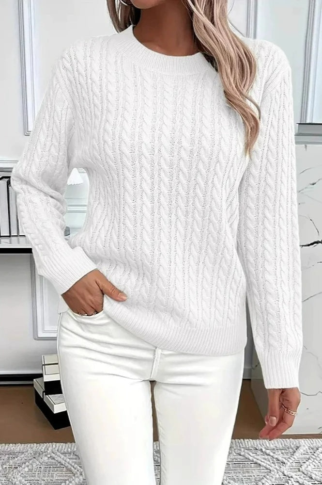 Casual Round Neck Knit Sweater